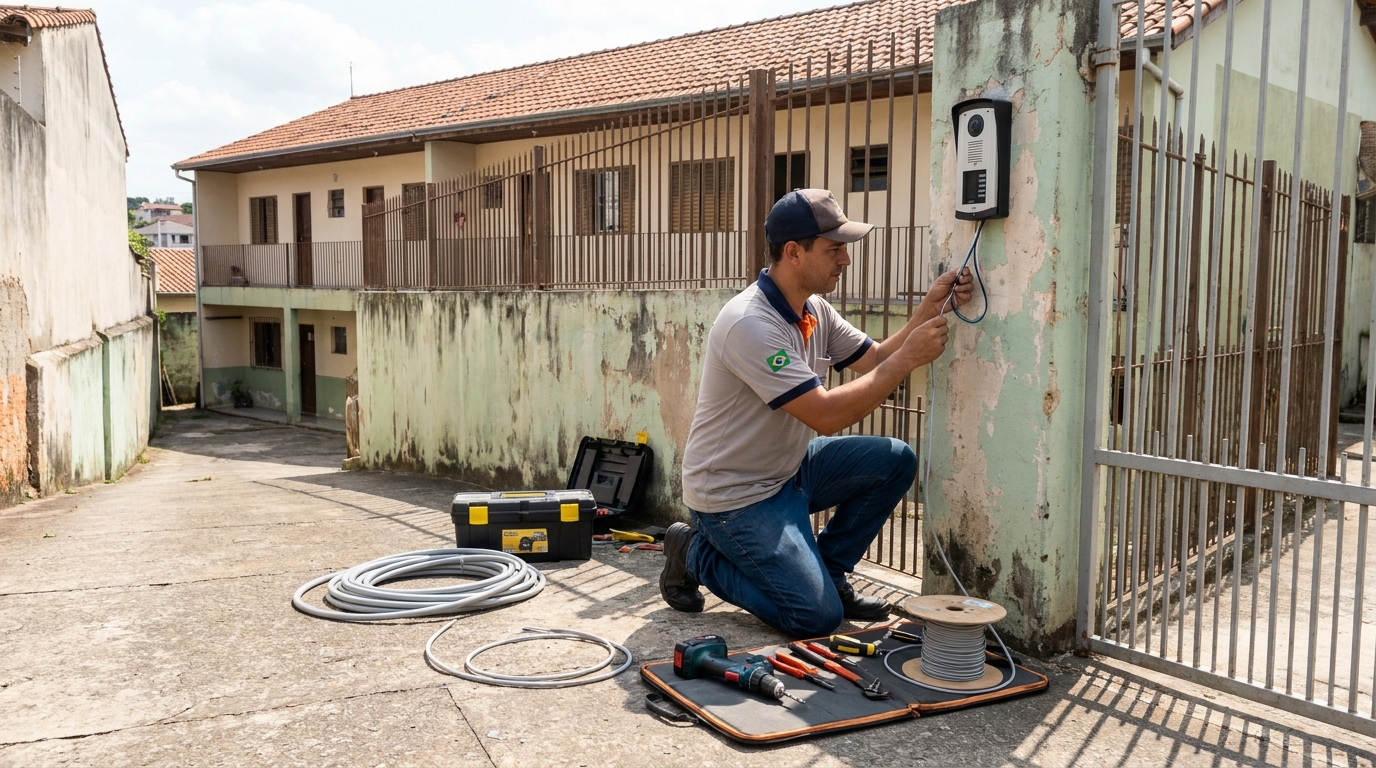 Instalação de Porteiro Eletrônico na Vila Rosa, Limeira‑SP