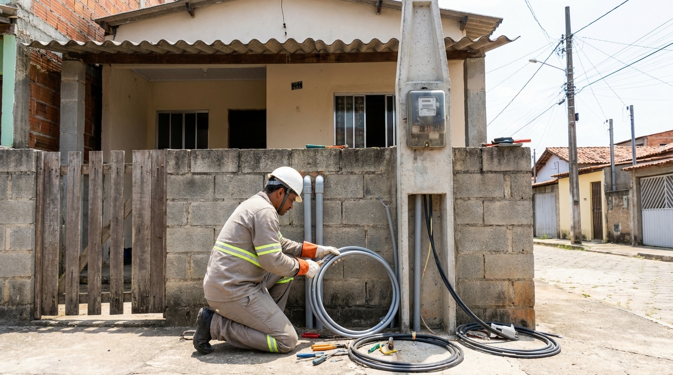 Instalação de Poste Padrão no Centro, Limeira‑SP